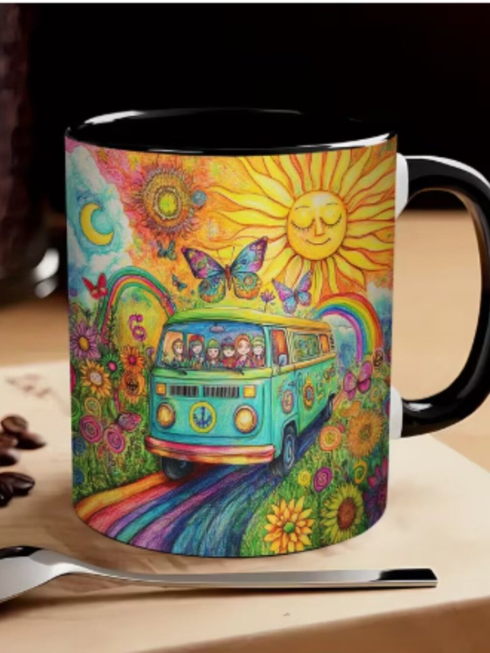 NWT Ceramic Peace Sign Coffee Mug